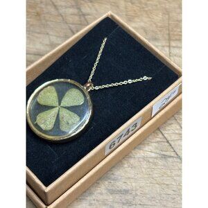 Four-Leaf Clover Pendant Necklace With Gold-Tone Chain